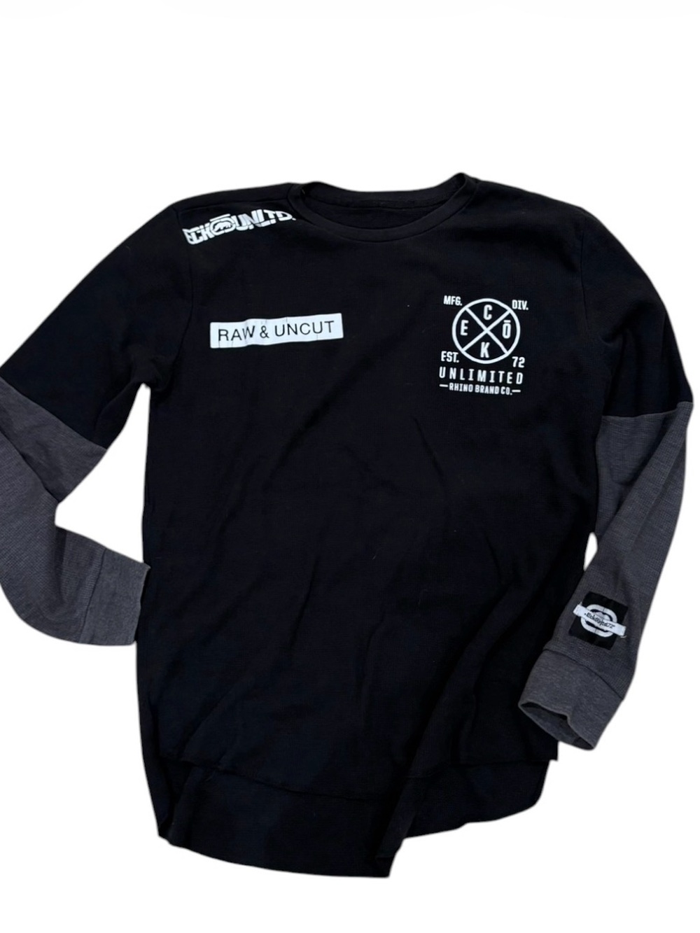 Ecko Unlimited Black Sweatshirt with Gray Sleeves